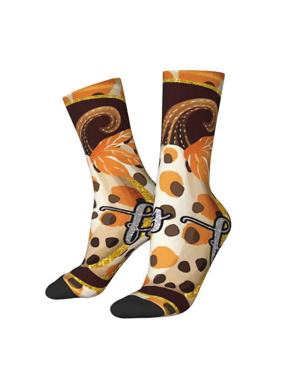 Fall Farmhouse Pumpkins Print Adult Socks for Men & Women,Calf Socks, Ankle Socks,Boots Socks,Breathable Casual Sock,Unisex Crew Socks