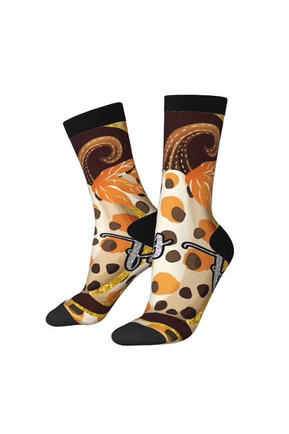 Fall Farmhouse Pumpkins Print Adult Socks for Men & Women,Calf Socks, Ankle Socks,Boots Socks,Breathable Casual Sock,Unisex Crew Socks