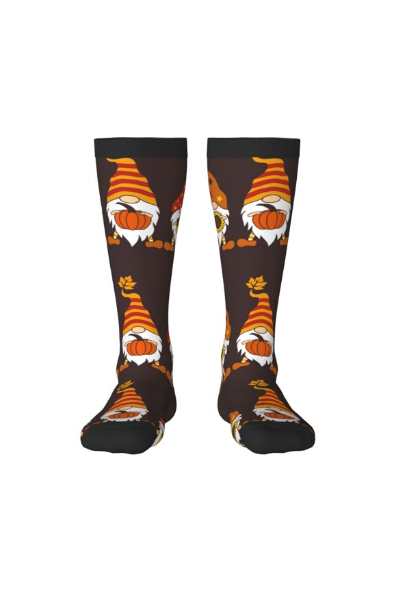 Fall Gnomes Print Gift Stocking Stuffers,Adult Stockings,Novelty Socks,Funny Socks Birthday Running Walking Sleeping