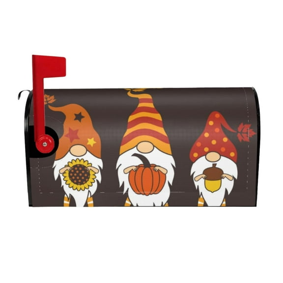 Logiee Fall Gnomes Print Post Letter Box Wrap Decor, Mailbox Cover Suitable for Standard Mailbox and Large Size Mailbox,Outdoor Yard Decoration-25.5x21 in