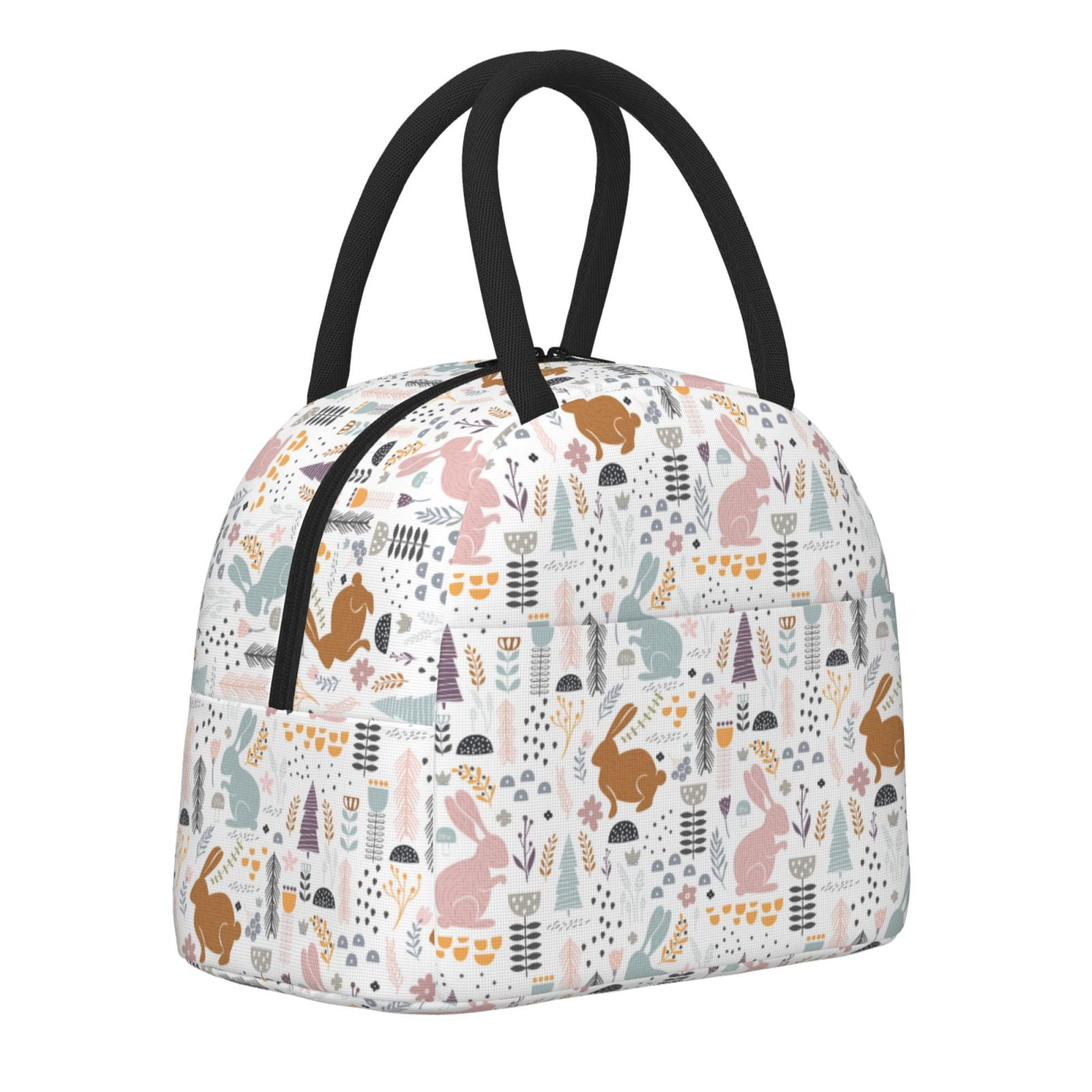 Logiee Fall Rabbit Print Lunch Bag for Women & Men,Adult Insulated ...