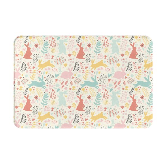 Logiee Fall Rabbit Print Welcome Mats for Entryway,Door Mat for Front Door,Entry Mat,Doormat for Garden, Garage, Patio, Home, Porch Decor