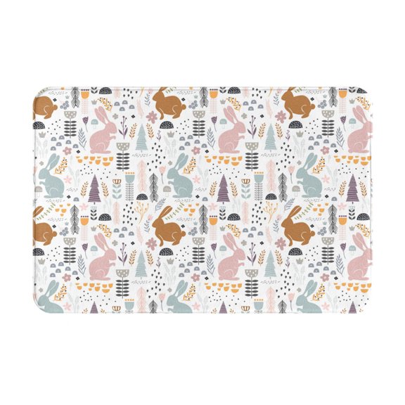 Logiee Fall Rabbit Print Welcome Mats for Entryway,Door Mat for Front Door,Entry Mat,Doormat for Garden, Garage, Patio, Home, Porch Decor