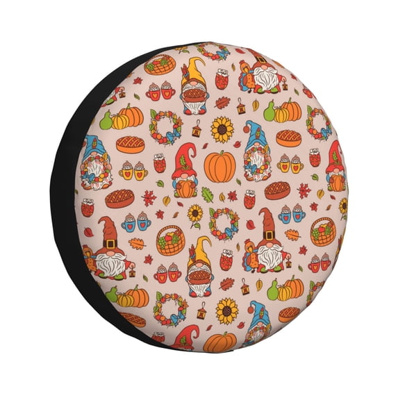 Logiee Fall Thanksgiving Print Spare Tire Cover, Universal Wheel Protectors,Waterproof Dust-Proof UV Sun Wheel Tire Cover,Fit for SUV, RV, Travel Trailer, Truck-14 inch