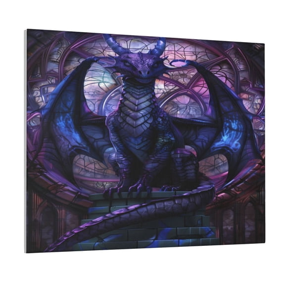 Logiee Fantasy Dragon In Cathedral Print Canvas Wall Art ,Art Poster,Canvas Decorative Picture,Decor Wall Pictures for Living Room Bedroom Bathroom,Ready to Hang