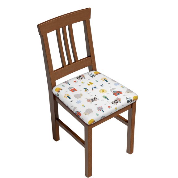 Logiee Farm Animals Print Square Chair Seat Covers, Stretch Chair Seat Covers,Seat Chair Slipcover, Non-Slip Chair Slipcover,Furniture Protector for Indoor and Outdoor-Two Pieces