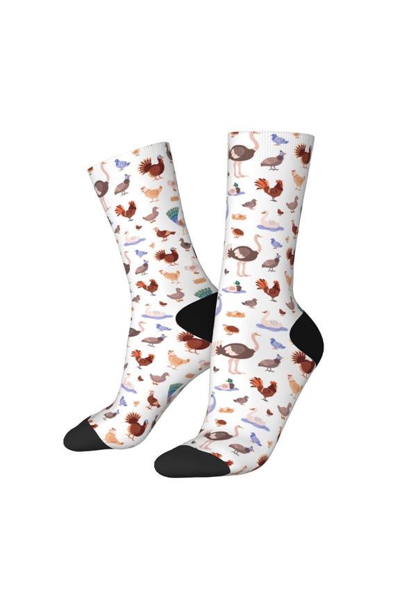 Farm Birds Goose Print Adult Socks for Men & Women,Calf Socks, Ankle Socks,Boots Socks,Breathable Casual Sock,Unisex Crew Socks