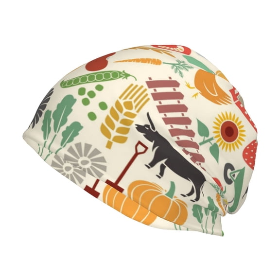 Logiee Farm Print Unisex Knit Beanie for Men Women Winter Hat,Beanies Skull Caps