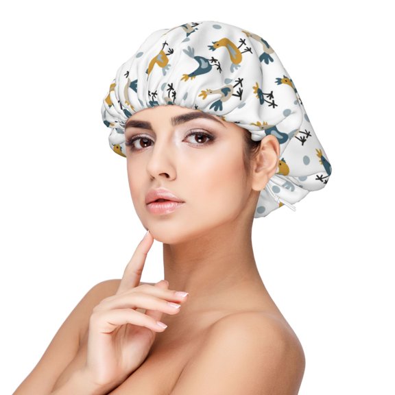 Logiee Farm Roosters Print Silk Bonnet Satin Bonnet for Sleeping Women and Men,Double Layer Hair Bonnet for Curly Braids Hair