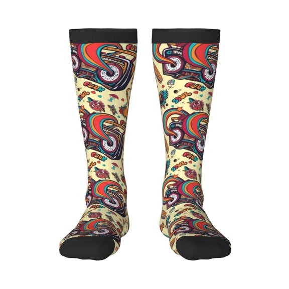 Logiee Fashion Hippie Girl Print Gift Stocking Stuffers,Adult Stockings,Novelty Socks,Funny Socks Birthday Running Walking Sleeping