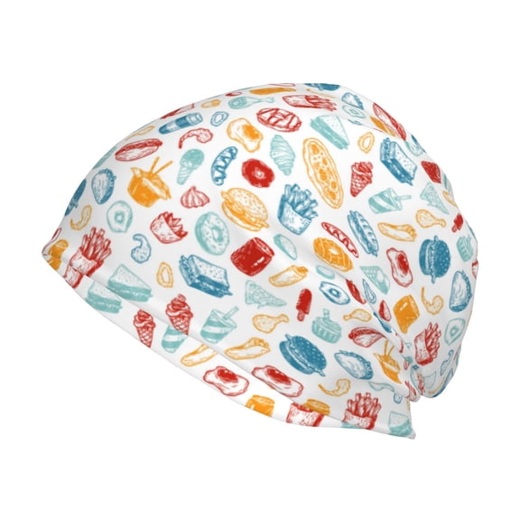 Logiee Fast Food 2 Print Unisex Knit Beanie for Men Women Winter Hat,Beanies Skull Caps