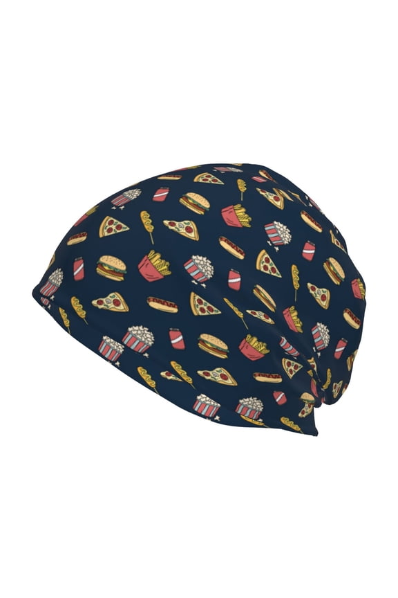 Fast Food Print Unisex Knit Beanie for Men Women Winter Hat,Beanies Skull Caps