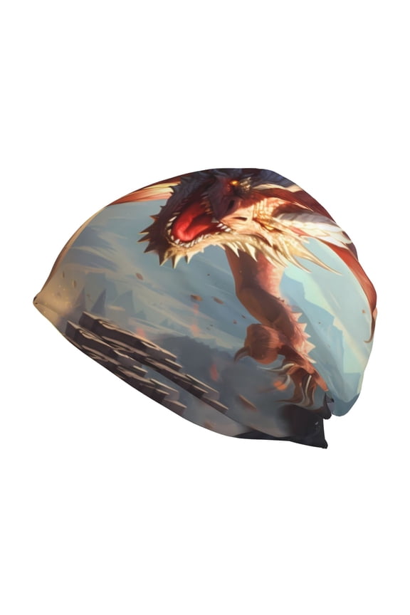 Ferocious Dragon Fury Print Unisex Knit Beanie for Men Women Winter Hat,Beanies Skull Caps