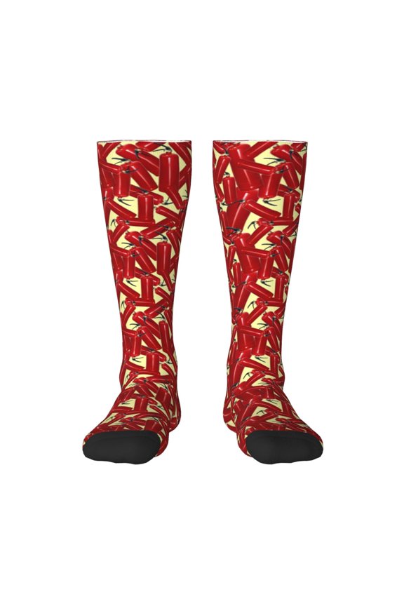 Fire Extinguisher Print Gift Stocking Stuffers,Adult Stockings,Novelty Socks,Funny Socks Birthday Running Walking Sleeping