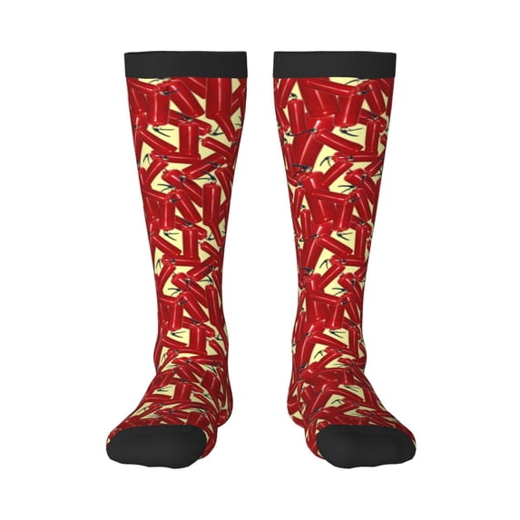 Logiee Fire Extinguisher Print Gift Stocking Stuffers,Adult Stockings,Novelty Socks,Funny Socks Birthday Running Walking Sleeping