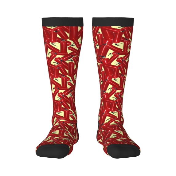 Logiee Fire Extinguisher Print Gift Stocking Stuffers,Adult Stockings,Novelty Socks,Funny Socks Birthday Running Walking Sleeping