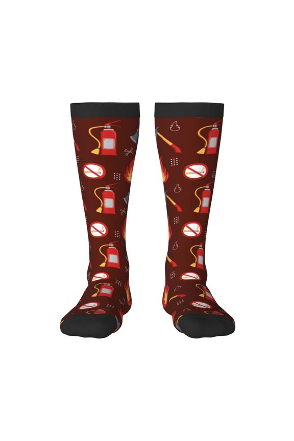 Fire Extinguisher Print Gift Stocking Stuffers,Adult Stockings,Novelty Socks,Funny Socks Birthday Running Walking Sleeping