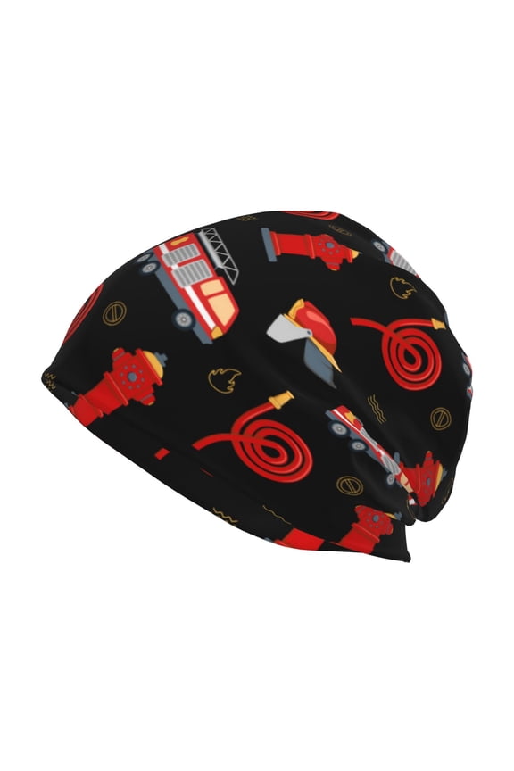Fire Fighting Print Unisex Knit Beanie for Men Women Winter Hat,Beanies Skull Caps
