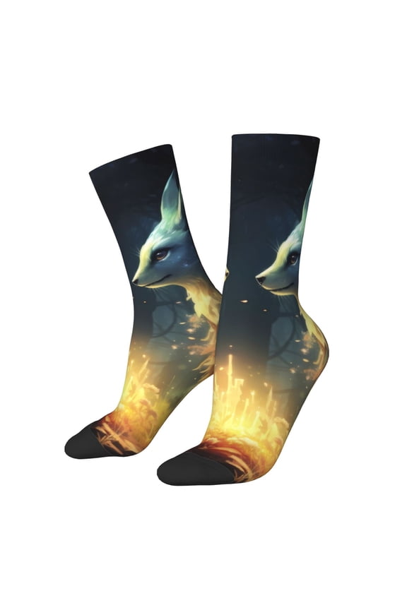 Firefly Forest Fox Print Adult Socks for Men & Women,Calf Socks, Ankle Socks,Boots Socks,Breathable Casual Sock,Unisex Crew Socks