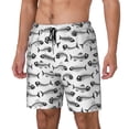 thumbnail image 1 of Logiee Fish Bones Print Men's Swim Trunk,Quick Dry Board Shorts ,Men's Swim Trunks with Compression Liner, Bathing Suits with Pockets-3X-Large, 1 of 6