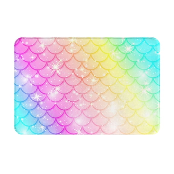 Logiee Fish Scale Print Welcome Mats for Entryway,Door Mat for Front Door,Entry Mat,Doormat for Garden, Garage, Patio, Home, Porch Decor