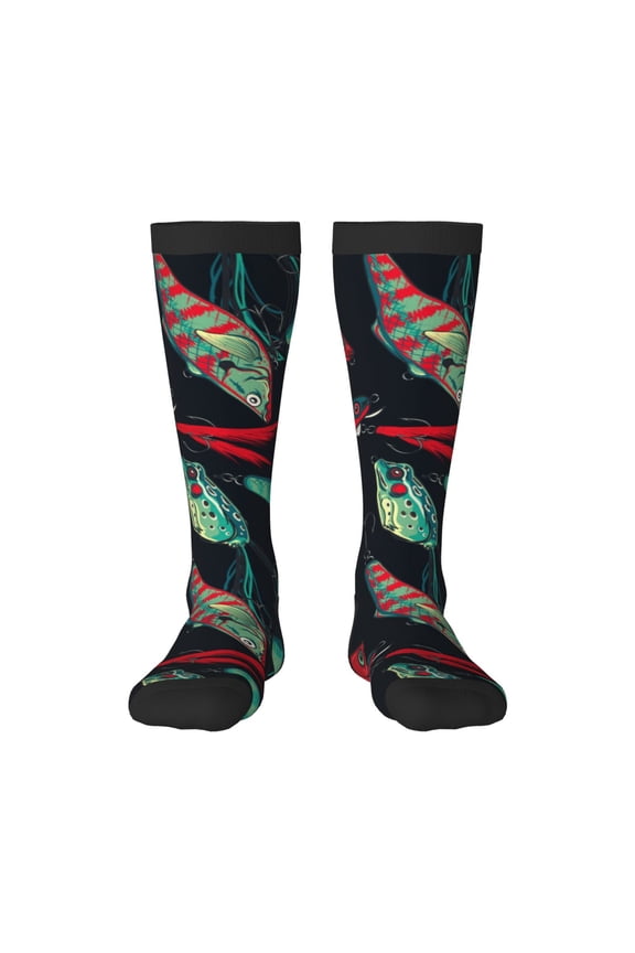 Fishing Lure Print Gift Stocking Stuffers,Adult Stockings,Novelty Socks,Funny Socks Birthday Running Walking Sleeping