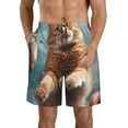 thumbnail image 1 of Logiee Floating Cat And Donuts Print Mens Swim Trunks Quick Dry Board Shorts,Breathable Hawaii Beach Shorts Swimwear Bathing Suits-Small, 1 of 6
