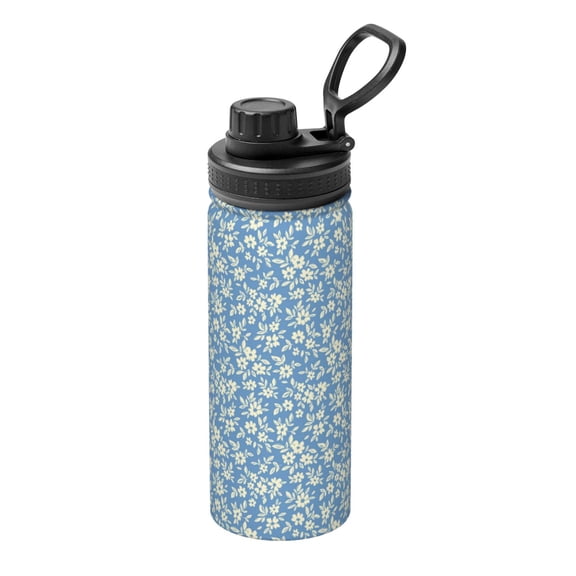 Logiee Floral Retro Style Print Water Bottle,18oz Sports Insulated Kettle for Cycling Gym Basketball Outdoor, Suitable as a Present