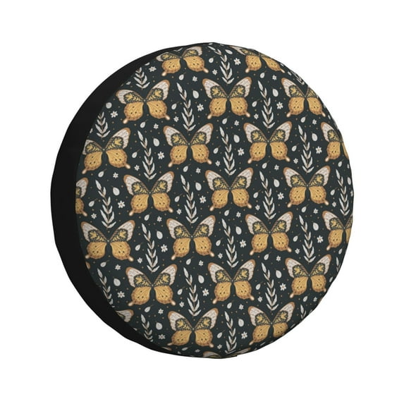 Logiee Flower Butterfly Print Spare Tire Cover, Universal Wheel Protectors,Waterproof Dust-Proof UV Sun Wheel Tire Cover,Fit for SUV, RV, Travel Trailer, Truck-16 inch