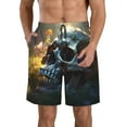 thumbnail image 1 of Logiee Flower Field Skull Print Mens Swim Trunks Quick Dry Board Shorts,Breathable Hawaii Beach Shorts Swimwear Bathing Suits-, 1 of 6