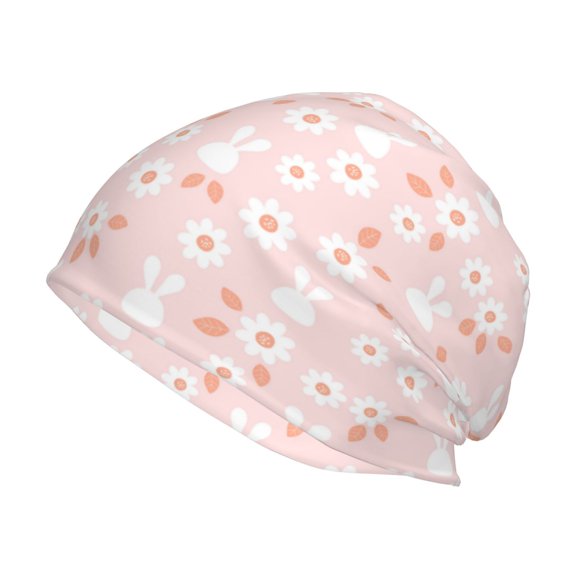 Logiee Flower Rabbit Print Unisex Knit Beanie for Men Women Winter Hat,Beanies Skull Caps