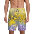 thumbnail image 1 of Logiee Flowers And Butterflies Print Men's Pajama Shorts with Drawstring & Pockets,Sleep Shorts for Men,Sleepwear Bottoms,Elastic Waistband Loungewear-XX-Large, 1 of 6