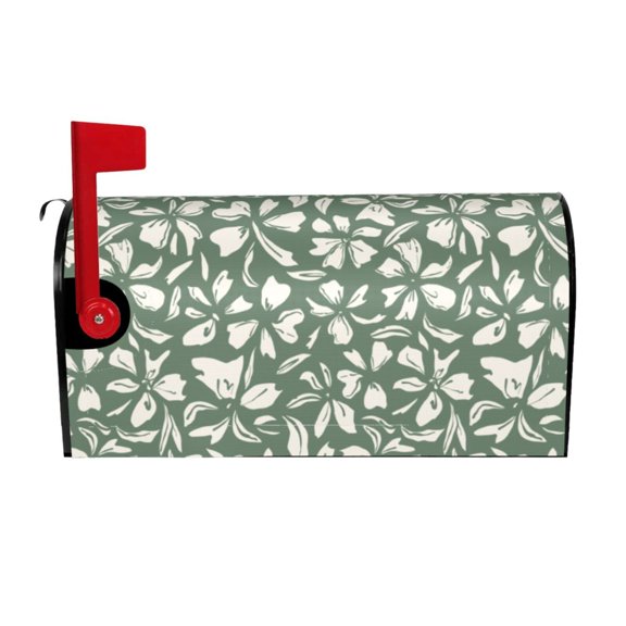 Logiee Flowers With Leaves Print Post Letter Box Wrap Decor, Mailbox Cover Suitable for Standard Mailbox and Large Size Mailbox,Outdoor Yard Decoration-21x18 in