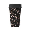 thumbnail image 1 of Logiee Flowers Print Stainless Steel Coffee Tumbler, Travel Coffee Mug, Insulated Coffee Mug with Lid, Spill Proof Coffee Cup, Portable Thermal Mug, 1 of 8