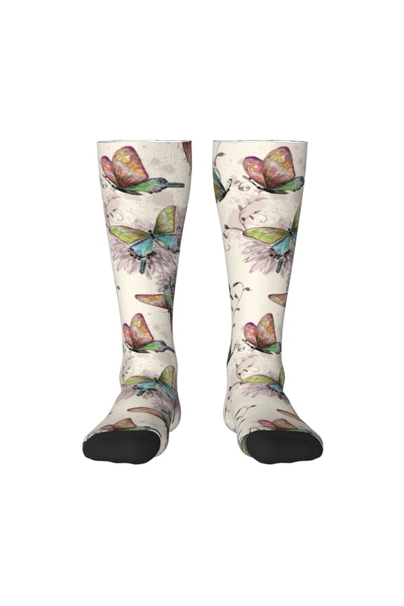 Flying Butterflies-1 Print Gift Stocking Stuffers,Adult Stockings,Novelty Socks,Funny Socks Birthday Running Walking Sleeping