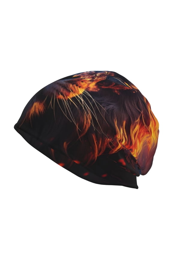 Forest Cool Lion Print Unisex Knit Beanie for Men Women Winter Hat,Beanies Skull Caps