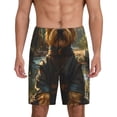 thumbnail image 1 of Logiee Forest Creek Cute Dog Print Men's Pajama Shorts with Drawstring & Pockets,Sleep Shorts for Men,Sleepwear Bottoms,Elastic Waistband Loungewear-X-Large, 1 of 6