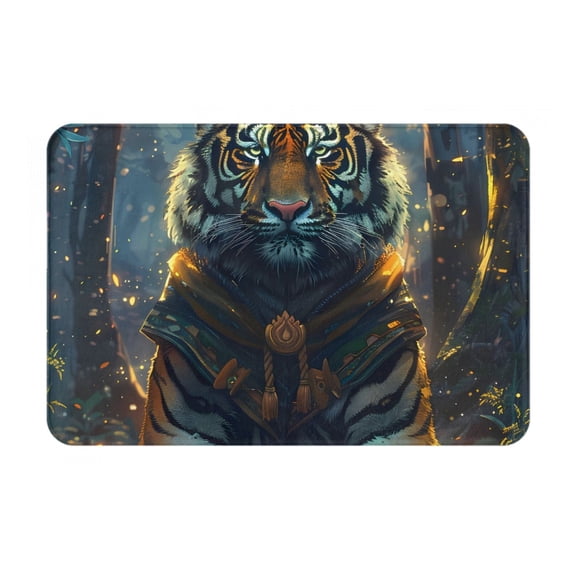 Logiee Forest Meditating Tiger Print Welcome Mats for Entryway,Door Mat for Front Door,Entry Mat,Doormat for Garden, Garage, Patio, Home, Porch Decor