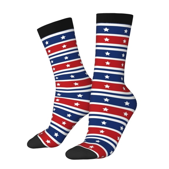 Logiee Fourth Of July Print Adult Socks for Men & Women,Calf Socks, Ankle Socks,Boots Socks,Breathable Casual Sock,Unisex Crew Socks