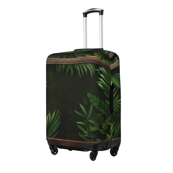 Logiee Framed Greenery Wall Art Print Travel Luggage Cover,Suitcase Protector, Washable Elastic Suitcase Baggage Cover,Closure for Wheeled Suitcase Fit 18-32 Inch Luggage-Small