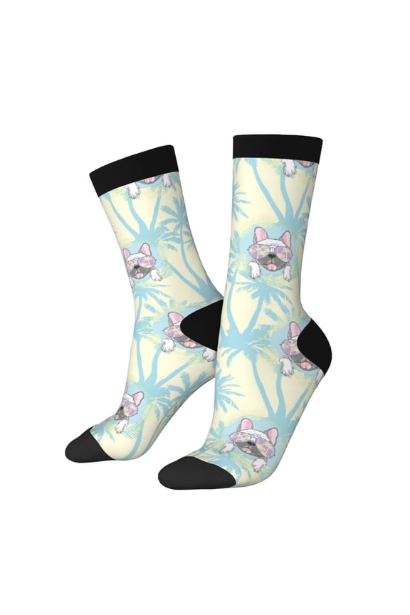 French Bulldog 3 Print Adult Socks for Men & Women,Calf Socks, Ankle Socks,Boots Socks,Breathable Casual Sock,Unisex Crew Socks