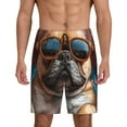 thumbnail image 1 of Logiee French Bulldog In Sunglasses Print Men's Pajama Shorts with Drawstring & Pockets,Sleep Shorts for Men,Sleepwear Bottoms,Elastic Waistband Loungewear-4X-Large, 1 of 6
