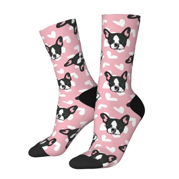 Logiee French Bulldog Print Adult Socks for Men & Women,Calf Socks, Ankle Socks,Boots Socks,Breathable Casual Sock,Unisex Crew Socks