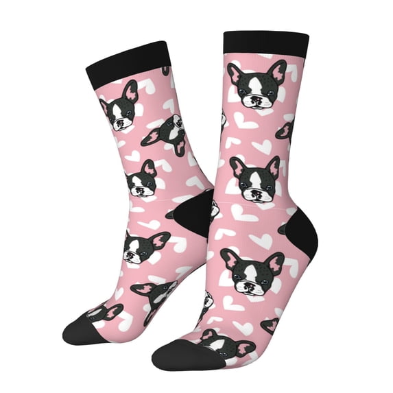 Logiee French Bulldog Print Adult Socks for Men & Women,Calf Socks, Ankle Socks,Boots Socks,Breathable Casual Sock,Unisex Crew Socks