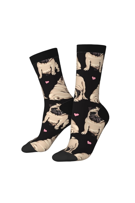 French Bulldog Print Adult Socks for Men & Women,Calf Socks, Ankle Socks,Boots Socks,Breathable Casual Sock,Unisex Crew Socks