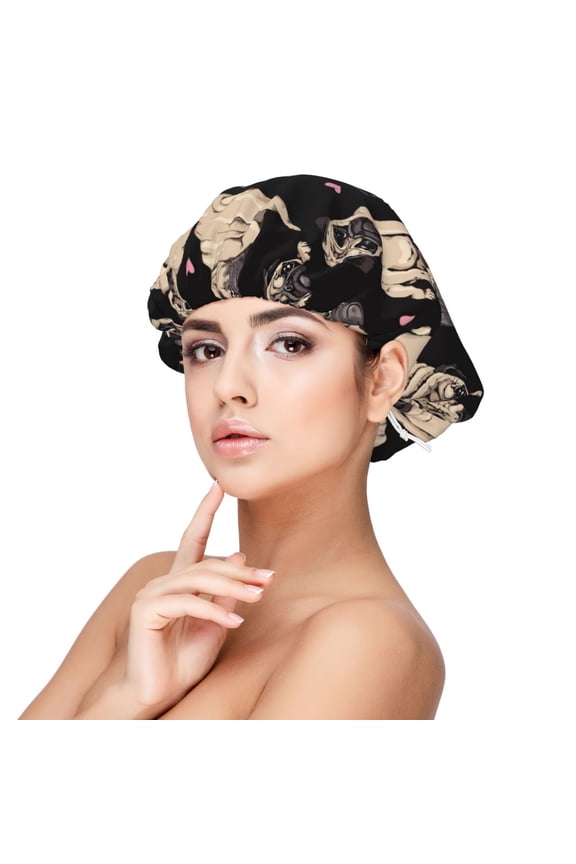 French Bulldog Print Silk Bonnet Satin Bonnet for Sleeping Women and Men,Double Layer Hair Bonnet for Curly Braids Hair