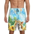 thumbnail image 1 of Logiee French Bulldog Sunflowers Bubbles Print Men's Pajama Shorts with Drawstring & Pockets,Sleep Shorts for Men,Sleepwear Bottoms,Elastic Waistband Loungewear-X-Large, 1 of 6