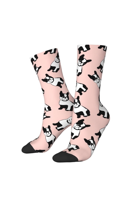 French Bulldog1 Print Adult Socks for Men & Women,Calf Socks, Ankle Socks,Boots Socks,Breathable Casual Sock,Unisex Crew Socks