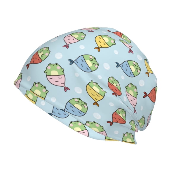 Logiee Frog In Mermaid Print Unisex Knit Beanie for Men Women Winter Hat,Beanies Skull Caps