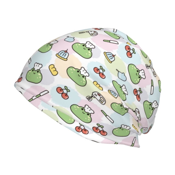 Logiee Frog Wear Chef Hat Print Unisex Knit Beanie for Men Women Winter Hat,Beanies Skull Caps